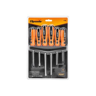  Набор отверток Грандмастер 11782 SL/Ph, 6шт, SPARTA Point, CrV, двухкомпонентные рукояти, пластиковый футляр 