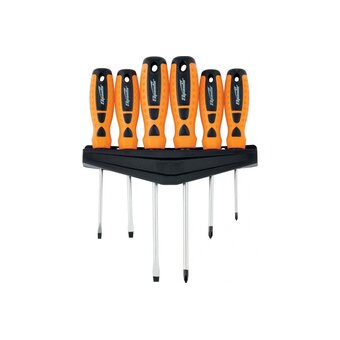  Набор отверток Грандмастер 11782 SL/Ph, 6шт, SPARTA Point, CrV, двухкомпонентные рукояти, пластиковый футляр 