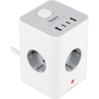  Сетевой удлинитель Buro BU-PTE4.1UC-W 1.5м, белый 