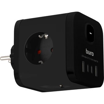  Сетевой разветвитель Buro BU-PW3UC-B черный 
