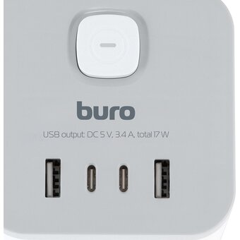  Сетевой разветвитель Buro BU-PW3UC-W белый 