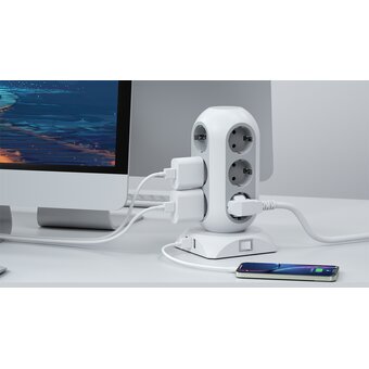  Сетевой фильтр TESSAN TPS02-DE 2м, серый 