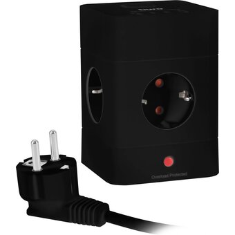  Сетевой удлинитель Buro BU-PTE4.1UC-Plus-B 1.5м, черный 