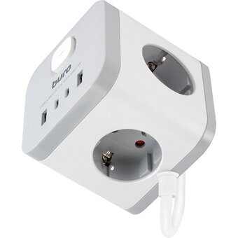  Сетевой удлинитель Buro BU-PC3.1UС-W 1.5м, белый 