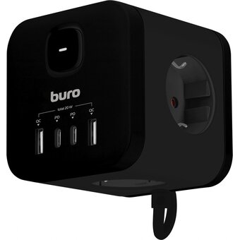  Сетевой удлинитель Buro BU-PC3.1UС-Plus-B 1.5м, черный 