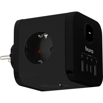  Сетевой разветвитель Buro BU-PW3UC-Plus-B черный 