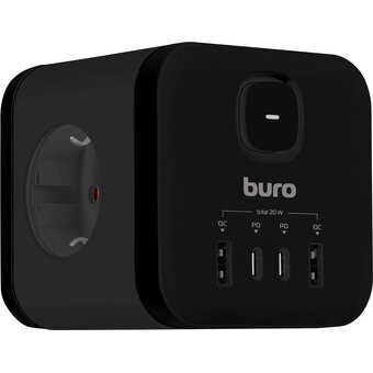 Сетевой разветвитель Buro BU-PW3UC-Plus-B черный 