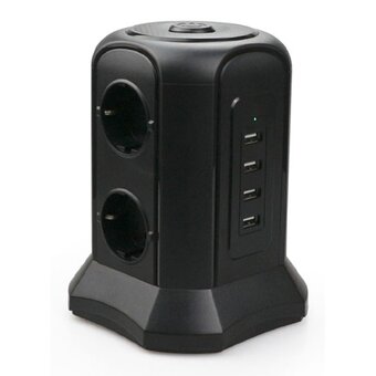  Сетевой фильтр TESSAN TP-VB4U6E 2м, черный 
