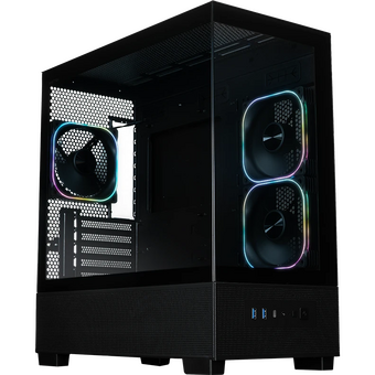  Корпус XASTRA Q500M 3ARGB-FG-C10-UC Black (Q500M-3FG12A-C10-UC) mATX/Aquarium/Screewless/ 3x120mm ARGB PWM FG fans/Argb+PWM HUB 10port/ Type-C 