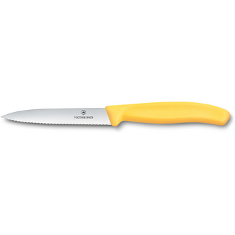  Нож кухонный Victorinox Swiss Classic 6.7738.C1 для чистки овощей и фруктов лезв.100мм прямая заточка желтый 