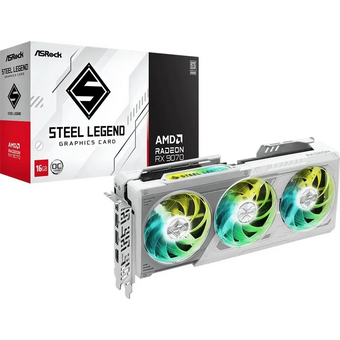  Видеокарта ASRock AMD Radeon RX 9070 Steel Legend 16ГБ (RX9070 SL 16GO), GDDR6, OC, Ret 