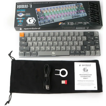  Клавиатура беспроводная Gembird KBW-7 серая 