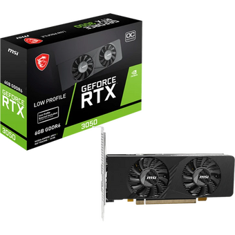  Видеокарта MSI Nvidia GeForce RTX 3050 6ГБ (RTX 3050 LP E 6G OC) GDDR6, Low Profile, OC, Ret 