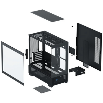  Корпус XASTRA Q500M 6ARGB-FG-C10-UC Black (Q500M-6FG12A-C10-UC) mATX/Aquarium/Screewless/ 6x120mm ARGB PWM FG fans/Argb+PWM HUB 10port/ Type-C 