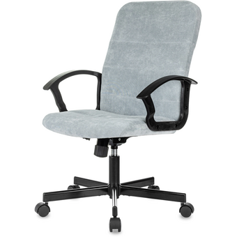  Кресло Бюрократ Triest Fabric-LT28 серо-голубой Light-28 крестов. металл черный 