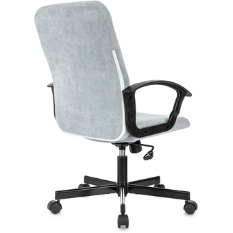  Кресло Бюрократ Triest Fabric-LT28 серо-голубой Light-28 крестов. металл черный 