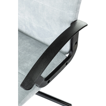  Кресло Бюрократ Triest Fabric-LT28 серо-голубой Light-28 крестов. металл черный 