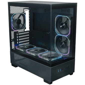  Корпус XASTRA Q500M 6ARGB-FG-C10-UC Black (Q500M-6FG12A-C10-UC) mATX/Aquarium/Screewless/ 6x120mm ARGB PWM FG fans/Argb+PWM HUB 10port/ Type-C 