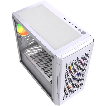  Корпус Powercase Mistral Micro D3W ARGB V2 (CMMDW-A3-V2), Tempered Glass, 2x 140mm ARGB PWM+1x 120mm ARGB PWM, белый, mATX 