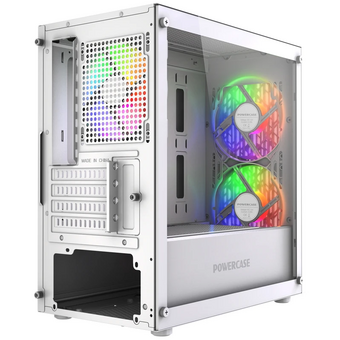  Корпус Powercase Mistral Micro D3W ARGB V2 (CMMDW-A3-V2), Tempered Glass, 2x 140mm ARGB PWM+1x 120mm ARGB PWM, белый, mATX 