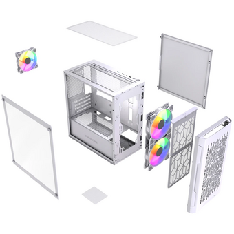  Корпус Powercase Mistral Micro D3W ARGB V2 (CMMDW-A3-V2), Tempered Glass, 2x 140mm ARGB PWM+1x 120mm ARGB PWM, белый, mATX 