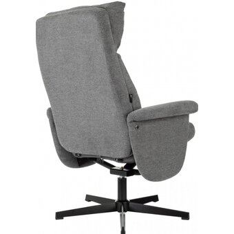  Кресло Бюрократ Baron с пуфом серый металл черный крестов 