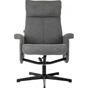  Кресло Бюрократ Baron с пуфом серый металл черный крестов 