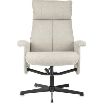  Кресло Бюрократ Baron с пуфом бежевый металл черный крестов 