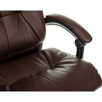  Кресло Бюрократ CH-824MSG-BF/BR-PU коричневый ткань/эко.кожа крестов. пластик подст.для ног 