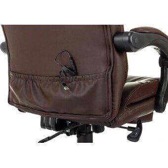  Кресло Бюрократ CH-824MSG-BF/BR-PU коричневый ткань/эко.кожа крестов. пластик подст.для ног 