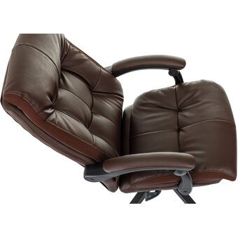  Кресло Бюрократ CH-824MSG-BF/BR-PU коричневый ткань/эко.кожа крестов. пластик подст.для ног 