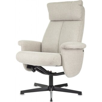  Кресло Бюрократ Baron с пуфом бежевый металл черный крестов 