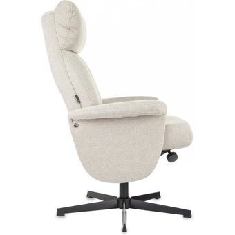  Кресло Бюрократ Baron с пуфом бежевый металл черный крестов 