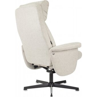  Кресло Бюрократ Baron с пуфом бежевый металл черный крестов 