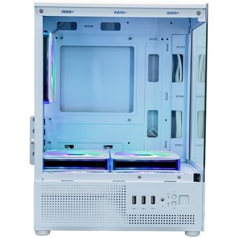  Корпус XASTRA Q300M 3ARGB-C6 White (Q300M-3FM12A-C6-WH) mATX/Aquarium/Screewless/ 3x120mm ARGB PWM FM fans/Argb+PWM HUB 6port 