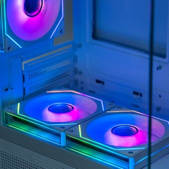  Корпус XASTRA Q300M 3ARGB-C6 White (Q300M-3FM12A-C6-WH) mATX/Aquarium/Screewless/ 3x120mm ARGB PWM FM fans/Argb+PWM HUB 6port 