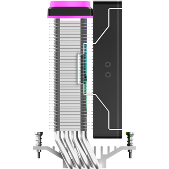  Кулер Ocypus Delta A40 SE BK ARGB, 120mm ARGB Fan, Top ARGB Panel, 4 Heat pipes, 4-pin PWM, 800-1800 RPM, 31DBA, Hydro Bearing, LGA115X 