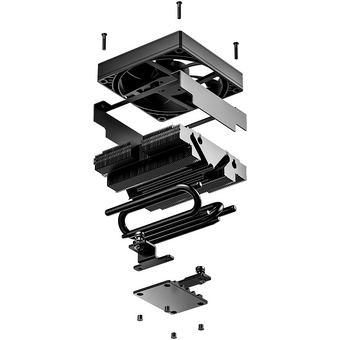  Кулер ID-COOLING IS-47-XT V2 LGA1851/1700/1200/115X/AM5/AM4 низкопрофильный высота 47mm (TDP 100W, PWM, 4 тепл.трубки + медная база, Fan 92mm, черн) 