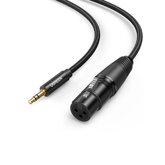  Кабель UGREEN AV182 (20244) 3.5mm Three-Pole Male to XLR Female Audio Cable 2m Black 
