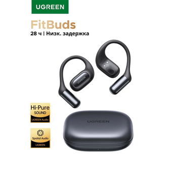  Наушники UGREEN WS213 (65655) FitBuds Open-Ear True Wireless Sports Earbuds With Microphone Black 