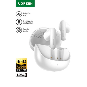 Наушники UGREEN WS215 (65385) LightBuds Pro Bluetooth 6.0 Earphone 6 Mics With Noise Reduction White 