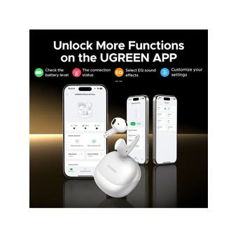  Наушники UGREEN WS215 (65385) LightBuds Pro Bluetooth 6.0 Earphone 6 Mics With Noise Reduction White 