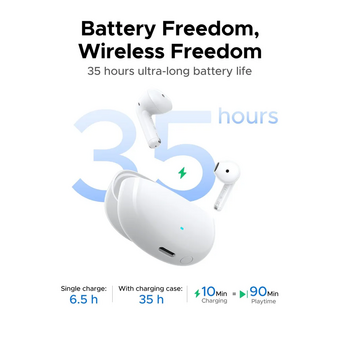  Наушники UGREEN WS217 (65876) LightBuds Bluetooth 6.0 Wireless ENC Earphone White 