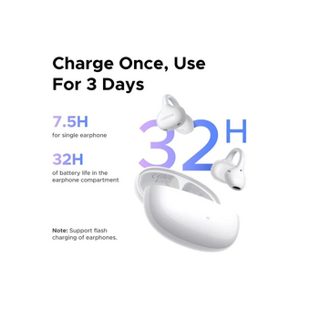  Наушники UGREEN WS218 (65880) ClipBuds Pro ANC Earphone BT 6.0 Active Noise Cancellation Hi-Res White 