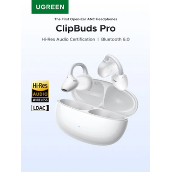 Наушники UGREEN WS218 (65880) ClipBuds Pro ANC Earphone BT 6.0 Active Noise Cancellation Hi-Res White 