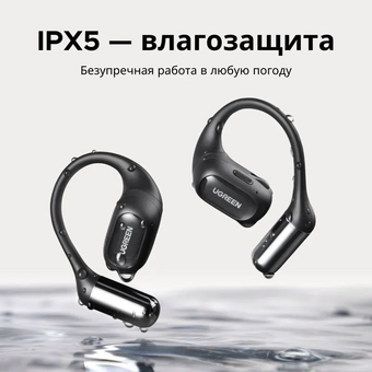  Наушники UGREEN WS213 (65655) FitBuds Open-Ear True Wireless Sports Earbuds With Microphone Black 