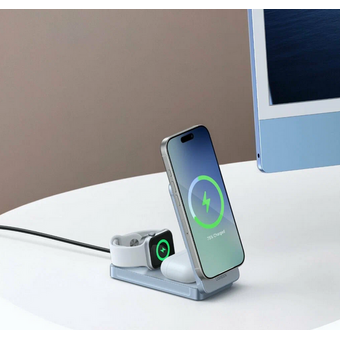  Зарядное устройство UGREEN W757 (55901) MagFlow 25W Magnetic Qi2.2 Wireless 3-in-1 Charger Starlight Blue 