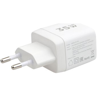  Зарядное устройство CABLEXPERT MP3A-PC-52 дисплей, 35Вт GaN, QC4/PD3, 1хUSB, 1хType-C 