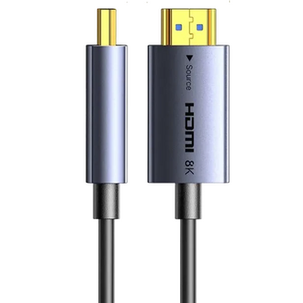  Кабель UGREEN HD183 (55505) HDMI 8K Fiber Optic Cable Male to Male Aluminum Shell 15m Dark Gray 