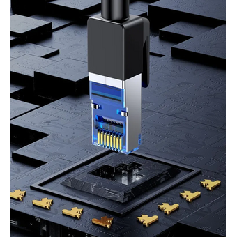  Кабель UGREEN NW153 (30800) Cat8 CLASSⅠF/FTP Round Ethernet Cable With Braid 20m Black 